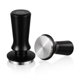 lot 33713 image: 53.3mm Espresso Hand Tamper, MATOW Calibrated Spring Loaded Coffee Tamper with Stainless Steel Flat Base, 30lbs Espresso Tamper with Anodized Aluminum Handle Compatible with Breville 54mm Portafilter - Retail $38