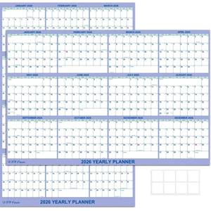 lot 33724 image: 24 x 36 2026 Wall Calendar, Folded Wet & Dry Erase Wall Calendar 12 Month, Yearly Laminated Wall Calendars, Reversible Annual Planner, HorizontalVertical, with Julian Dates - Retail $10