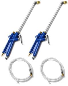 lot 33734 image: QWORK 2 Set Air Blow Gun Pneumatic Engine Cleaning Gun with 4Ft Hose, Cleaning Degreaser Sprayer Tool - Retail $18