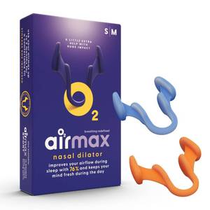 lot 33737 image: Air Max Nasal Dilators Trial Pack - Anti Snoring Devices - 76% More Airflow for Better Breathing & Against Nasal Congestion - Guaranteed Fit (1x Small & 1x Medium) - Reusable - Retail $16
