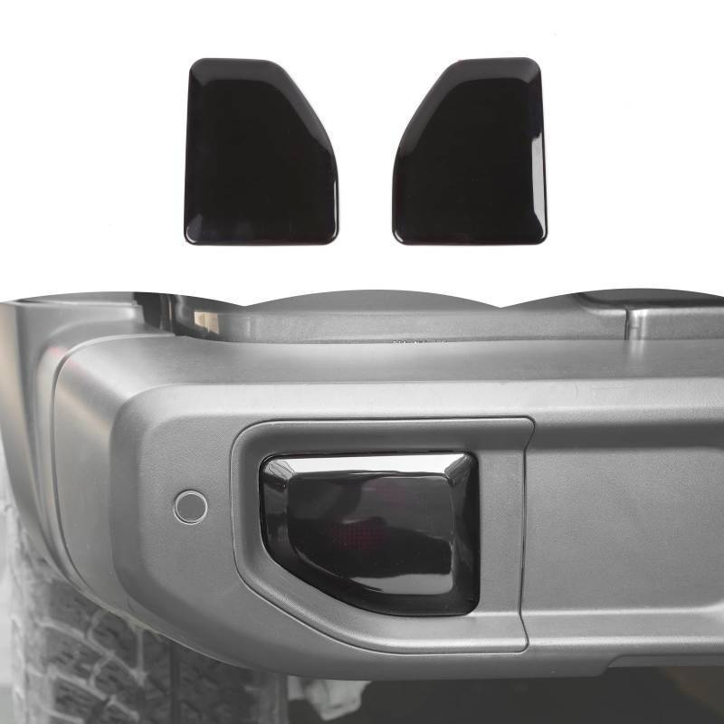 lot 22194 image: RT-TCZ Smoked Black Rear Fog Light Lamp Trim Cover Decoration Exterior Accessories for Jeep Wrangler JL JLU 2018-2025 - Retail $24