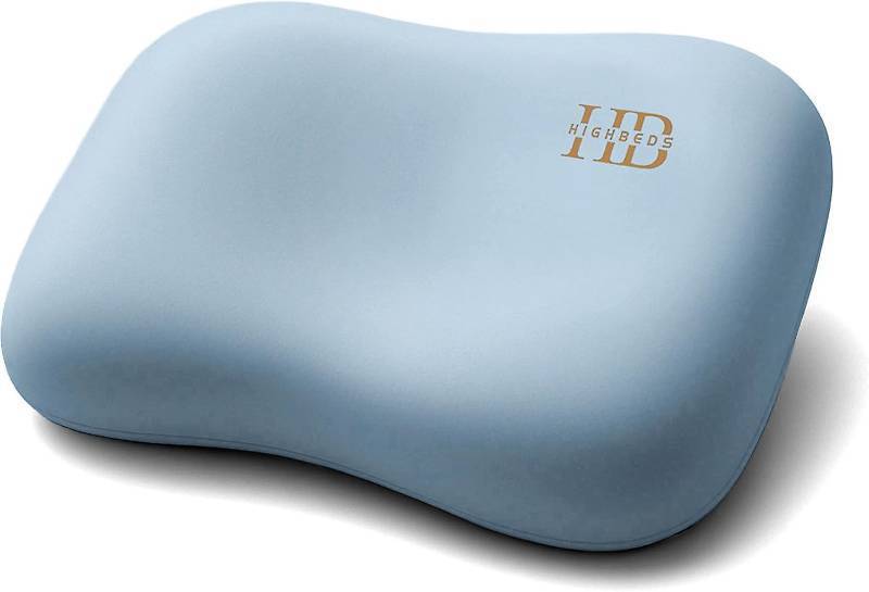 lot 45153 image: HighBeds Cervical Neck Pillow - Side Sleeper Pillow for Neck Pain Relief, Soft Ergonomic Memory Foam Pillows Ice Silk Zipperless Pillowcase, Eco-Friendly and Durable Material (Blue) - Retail $66