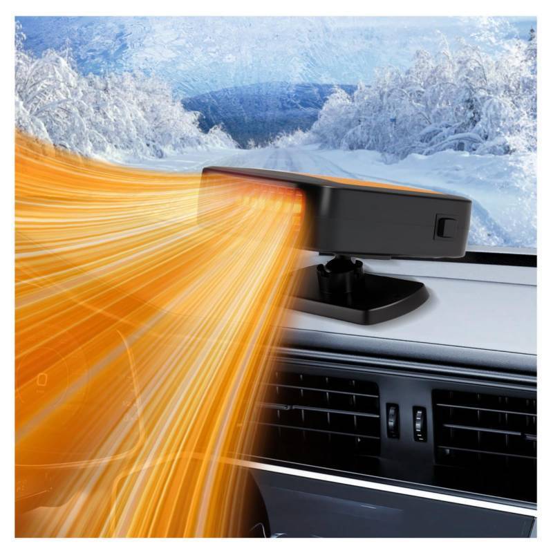 lot 45155 image: New Upgraded Portable Car Heater for Vehicle, 12V Car Heater Portable Plugs into Cigarette Lighter, Portable Heater for Car, 360° Rotatable Car Defroster Windshield Heater (1)