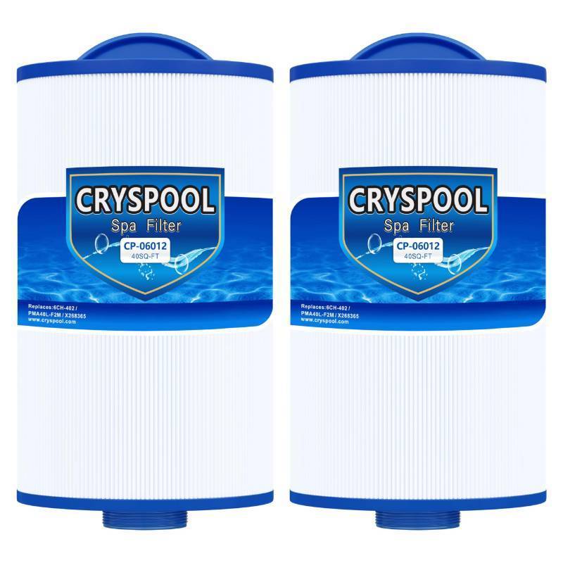lot 22279 image: Cryspool� 06012 Filter Compatible with 6CH-402, PMA40L-F2M, X268543, Master Spas Twilight X268365, X26851, X268514, 40 Sq. Ft Spa Filter Cartridge, 2 Pack - Retail $54