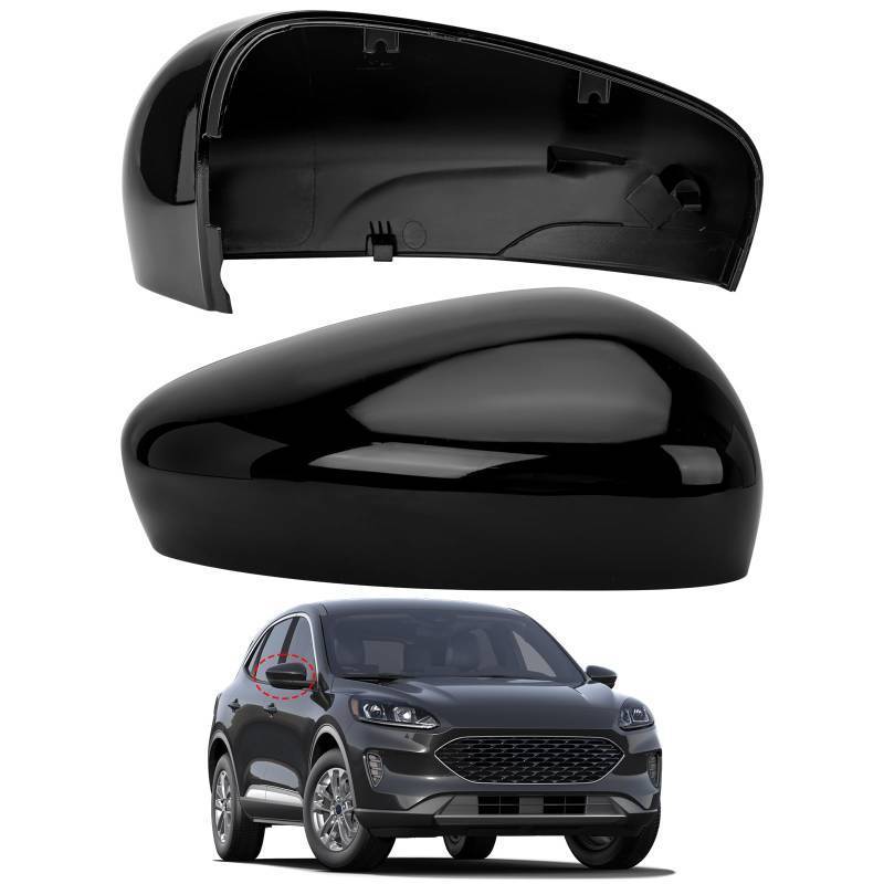 lot 22287 image: LOIYLLEN Passenger Side Mirror Cover Replacement for Ford Escape SE 2020 2021 2022 2023 2024, Escape SEL 2020-2024 - Right Side Mirror Covers, Rear View Mirrors Cap Accessories Without Lamp, Black - Retail $25