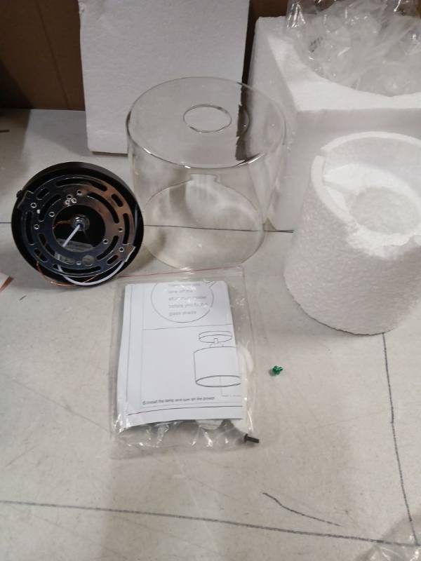 lot 31791 image: Ceiling Light   with LED light and glass fixture  - Retail $25