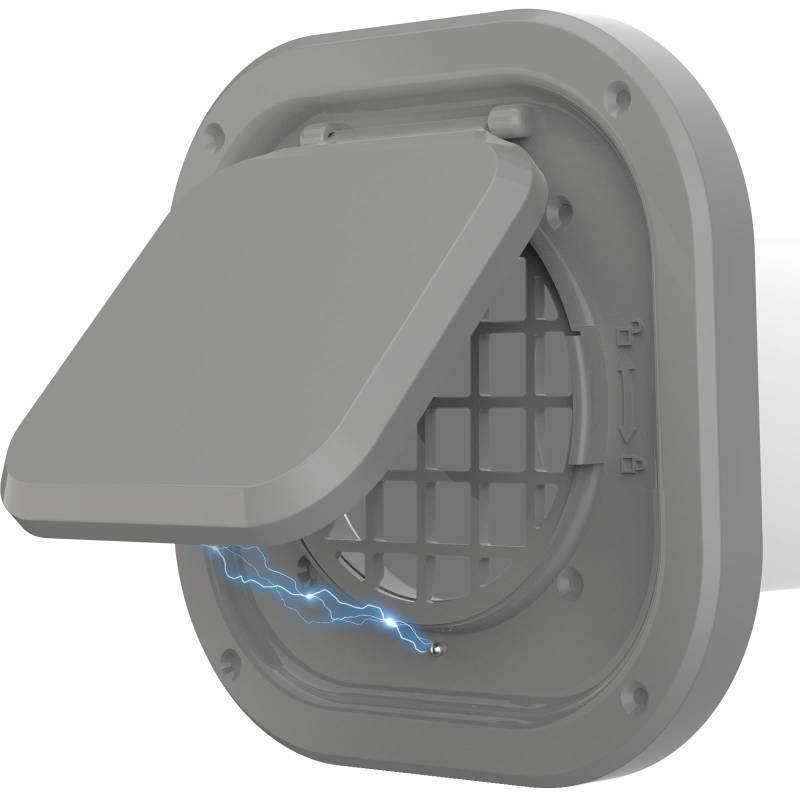 lot 42118 image: Dryer Vent Cover Outside 4 inch, Magnetic Door Design, Durable Airflow Vent with Lint Trap Screen, Thickened Material, 7 inch x 7 inch Size, Grey - Retail $10