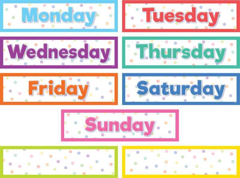 lot 42120 image: Teacher Created Resources Colorful Magnetic Days of The Week (TCR77517) - Retail $19