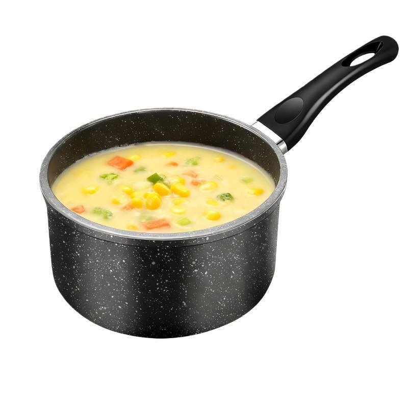 lot 42136 image: Nonstick Saucepan, 1.5 Quarts Small Cooking Pot with Swiss Granite Coating, Multipurpose Handy Milk Soup Sauce Pan, Induction Comptable, PFOA Free - Retail $12