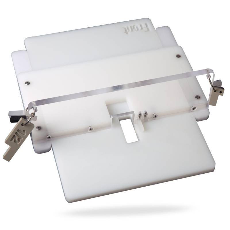 lot 45280 image: Box Joint Jig for Router table, Finger Joint Jig with 3 Size Index Keys (14, 38, 12), Setup Bars Included, Clear Acrylic Router Box Joint Jig, Adjustable Tightness, Easy Setup with Video Guide - Retail $66