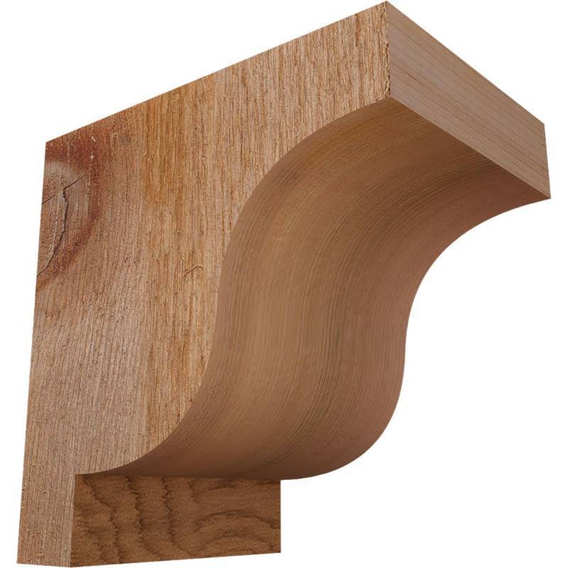lot 31837 image: Ekena Millwork COR04X06X06NEW00RWR 4W x 6D x 6H Newport Rough Sawn Corbel, Western Red Cedar - Retail $23