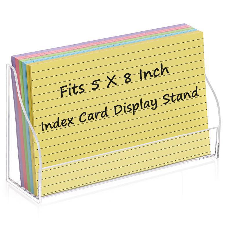 lot 45411 image: SHIQIKEJIPTY 5x8 Acrylic Index Card Holder Index Card Display Stand For Desk Note Cards File Box Postcard Holder Business Stand Display Index Organizer Case for Office Business Desktop(No Cards) - Retail $18