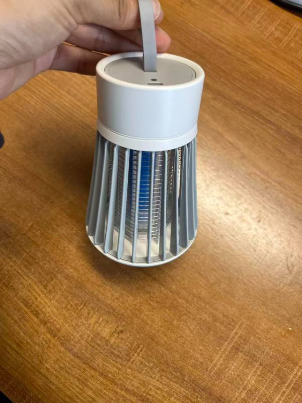 lot 45414 image: Rechargeable Mosquito Zapper for Home & Camping - UV Purple Light Electric Insect Trap, USB Charging, Safety Grid, IndoorOutdoor Bug Killer (Gray)