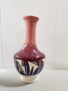 lot 86 image: Native American Style Ceramic Vase with Geometric Pattern