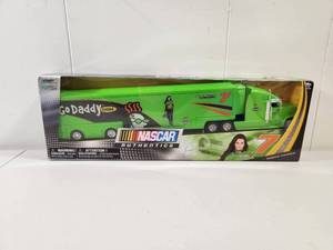 lot 109 image: NASCAR Danica Patrick #7 GoDaddy Hauler Truck and Trailer