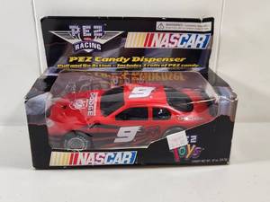 lot 112 image: NASCAR Dodge #9 PEZ Racing Car Candy Dispenser with 3 Rolls