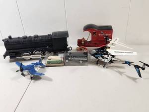 lot 149 image: Mixed Collectible Toy Lot with Locomotive Train Model Helicopter Cars and Airplane