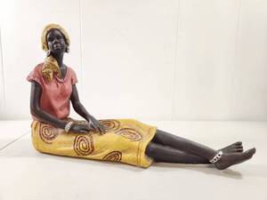 lot 201 image: African Woman Figurine in Traditional Dress