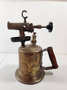 lot 229 image: Brass Blowtorch with Adjustable Burner and Wood Handle