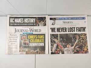lot 244 image: Kansas City Chiefs Super Bowl LIV Championship Newspaper Collection