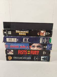 lot 278 image: Classic Movie VHS Collection - 6 Films Including Shanghai Noon, E.T., Who Am I, Fists of Fury, Dreamcatcher