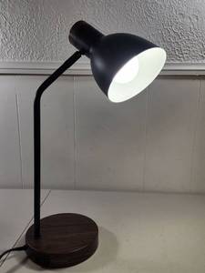 lot 296 image: Better Homes & Gardens Wood Base Desk Lamp with Adjustable Head