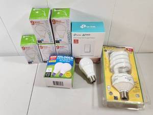 lot 299 image: Assorted Energy Efficient Light Bulbs and Smart Switch Collection