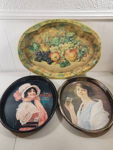 lot 328 image: Collection of Coca-Cola Advertising Trays and Decorative Fruit Platter