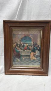 lot 3 image: Last Supper Religious Art Framed Print