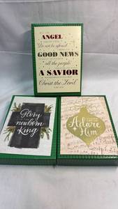lot 8 image: Religious Christmas Card Sets with Biblical Verses (3 Boxes of 20 cards & envelopes)