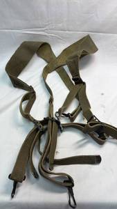 lot 18 image: Military Canvas Web Suspenders with Metal Hardware