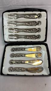lot 48 image: Elegance Silver-Plated Fruit Pattern Cutlery Set with Forks and Knives