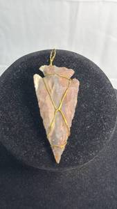 lot 57 image: Wire Wrapped Stone Arrowhead Pendant