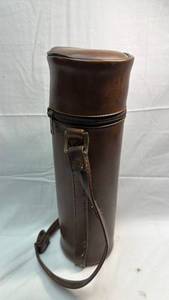 lot 80 image: Leather Thermos Carrying Case with Insulated Stanley Thermos