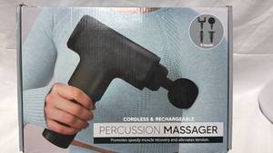 lot 93 image: Cordless Percussion Massage Gun with 4 Heads
