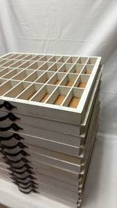 lot 102 image: Printers Type Case Tray Set with Cork Dividers (13 Trays Total)