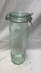 lot 115 image: Hermetic Glass Canning Jar with Wire Bail Lid