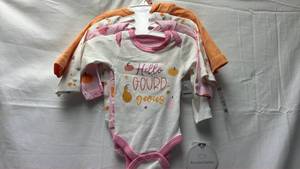lot 126 image: Koala Baby Newborn Girl Halloween Pumpkin Bodysuit Set 4-Piece