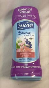 lot 143 image: Suave Sweet Pea & Violet Twin Pack Deodorant