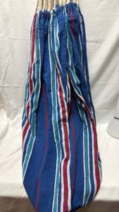 lot 155 image: Blue Striped Cotton Hammock with Rope Ties