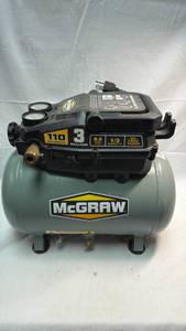 lot 206 image: McGraw 3 Gallon 110 PSI Electric Air Compressor
