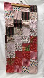 lot 219 image: Handmade Patchwork Quilt with Mixed Fabric Patterns (36x32)