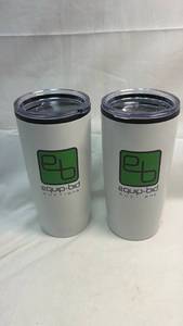 lot 222 image: Set of 2 Equip-Bid Auctions Travel Tumblers with Lids