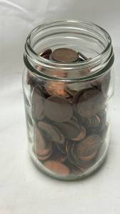 lot 267 image: Mixed Old Coin Collection in Glass Jar