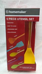lot 283 image: Homemaker 5 Piece Colorful Kitchen Utensil Set
