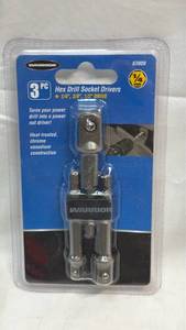 lot 286 image: Warrior 3 Piece Hex Drill Socket Driver Set