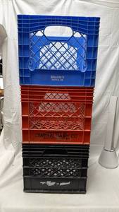 lot 317 image: Dairy Milk Crates Set of 3 Plastic Storage Containers