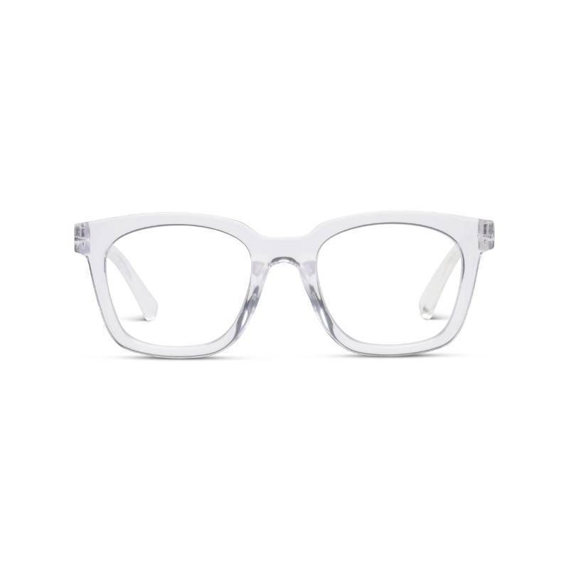 lot 45776 image: Peepers by PeeperSpecs Womens to The Max Square Blue Light Blocking Reading Glasses, Clear, 49  1.5 - Retail $32