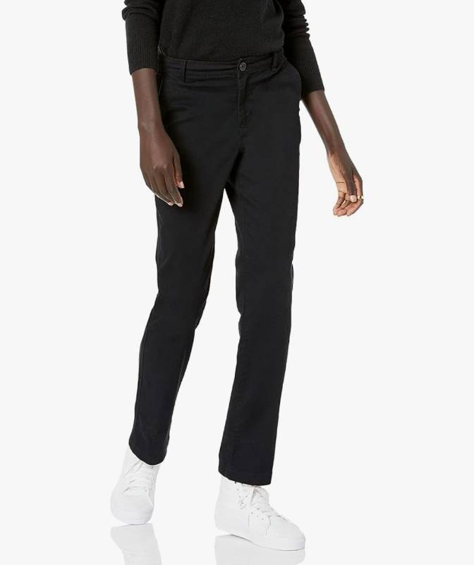lot 27139 image: Amazon Essentials Womens Slim Fit, Straight Leg Mid-Rise Stretch Twill Chino Pant - Retail $0