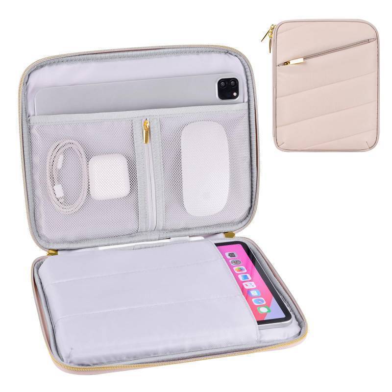 lot 56353 image: 9-11 Inch Carrying Sleeve, Puffy Tablet Case Bag for iPad Pro 11-in (M5), iPad 10.9 (10th Gen), iPad Air 11-in (M2), Galaxy Tab S9S8 (Puffy Khaki, 9-11) - Retail $22